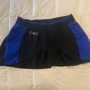 black and cobalt blue adidas by Stella McCarthy tennis shirt with shorts